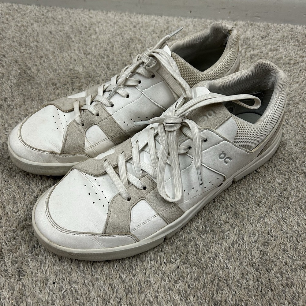 On Running The Roger Clubhouse Size 13 White Grey Suede Tennis Sneakers